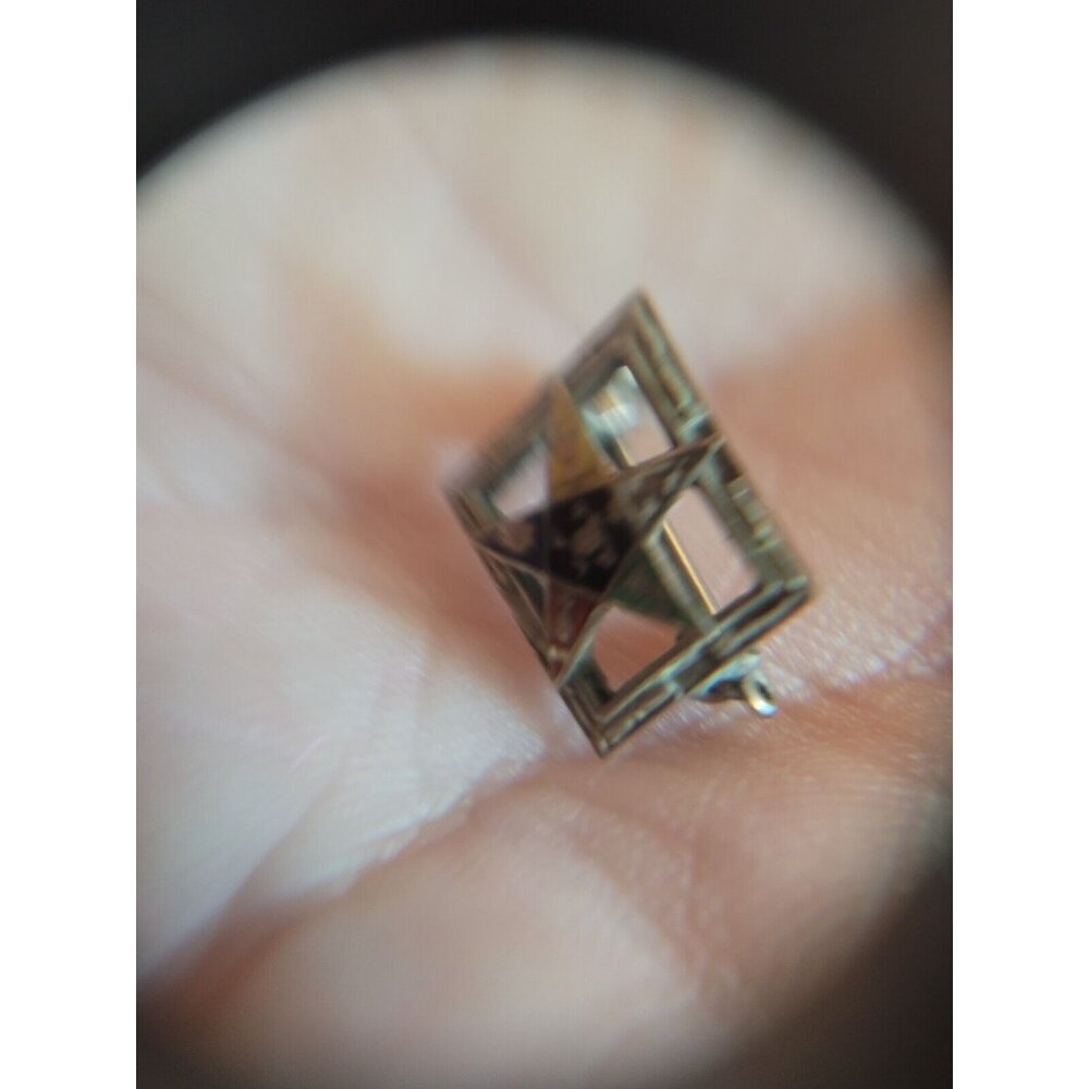 Order of Eastern Star Masonic Fraternity enamel silver vintage Pin Square Design - Picture 2 of 6
